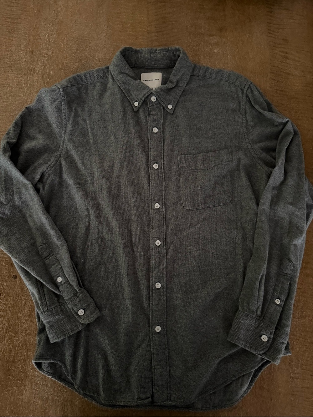 Classic Men’s Button-Down Shirt in Charcoal Gray American Eagle